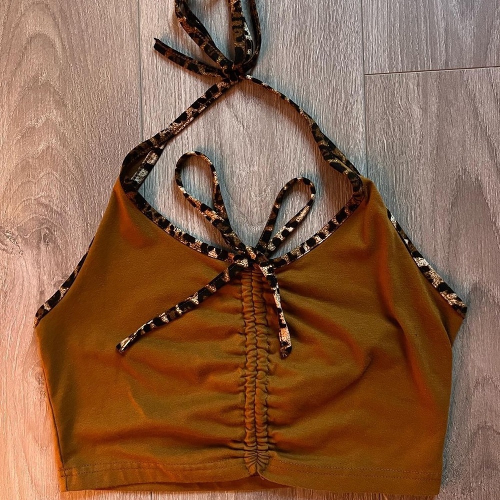 CARMEL LEOPARD PRINT STRING UP HALTER